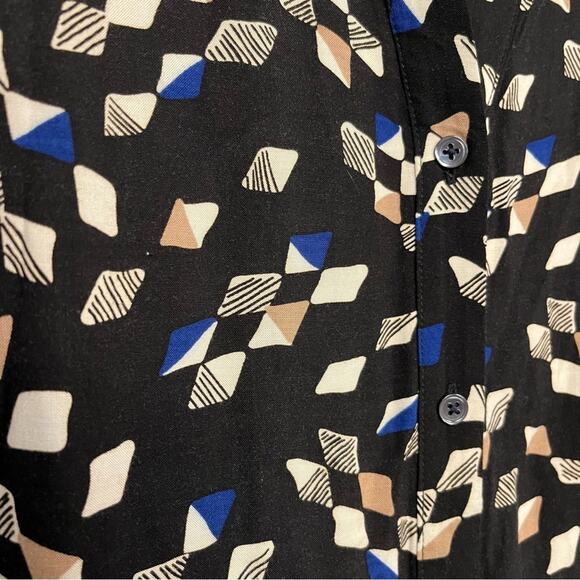 Anthropologie Maeve Geometric Shift Sleeveless Dress with Waist Tie Black Size M - Picture 5 of 9